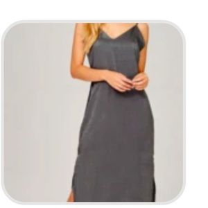 Charcoal slip midi dress